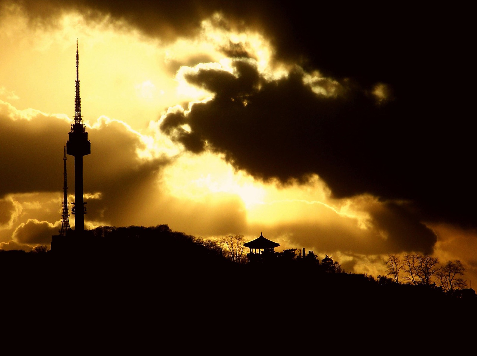 N Seoul Tower rising above Namsan park, Seoul